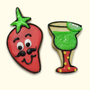 Cinco de Mayo Margarita and Chilli Pepper Shaped Decorated Cookie Collection
