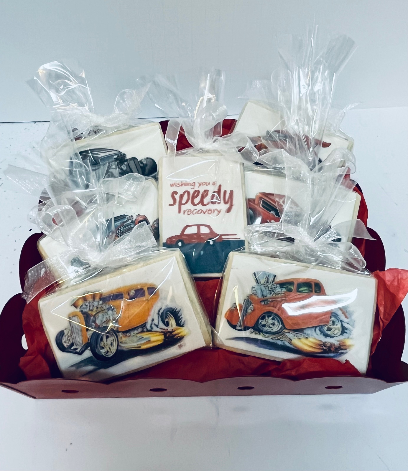 Fast & Furious Car Shaped Decorated Cookie Arrangement Gift Basket
